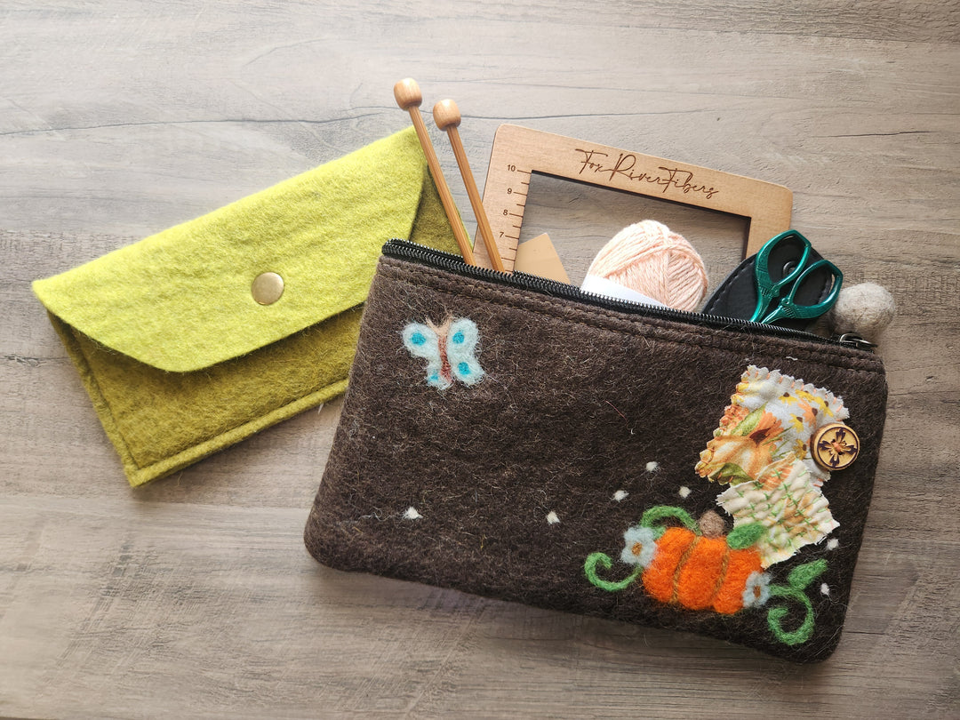 Holiday Needle Felted Pouch