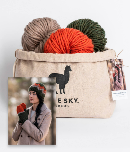 Blue Sky Fibers Grand Portage Hat & Mitts Kit